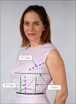 Front Bodice Grain and Darts